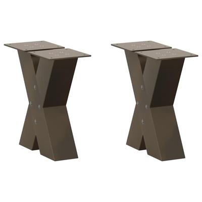 Salontafelpoten 2 st X-vormig 40x(30-31) cm staal naturel