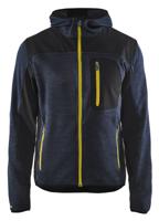 Blåkläder Gebreid vest met softshell 49302117 | Donkerblauw/Geel | Maat S - 7330509658444