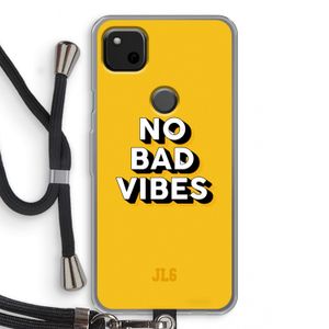 No Bad Vibes: Pixel 4a Transparant Hoesje met koord