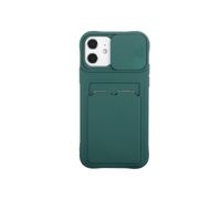 iPhone SE 2022 hoesje - Backcover - Pasjeshouder - Portemonnee - Camerabescherming - TPU - DonkerGroen