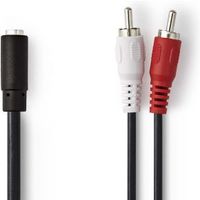 Stereo-Audiokabel | 2x RCA Male - 3,5 mm Female | 0,2 m | Zwart [CAGB22255BK02] - thumbnail