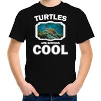 Dieren zee schildpad t-shirt - zwart - kinderen - turtles are cool - shirt - kinderen