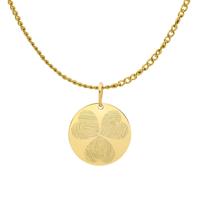 Gepersonaliseerde vingerafdrukken klaver ketting - Stainless steel - Goud - 15 mm - 3 vingerafdrukken