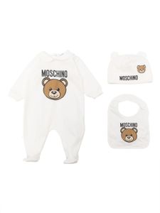 Moschino Kids trousseau de naissance à logo imprimé - Blanc
