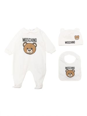 Moschino Kids trousseau de naissance à logo imprimé - Blanc