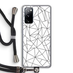 Geometrische lijnen zwart: Samsung Galaxy S20 FE / S20 FE 5G Transparant Hoesje met koord