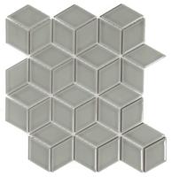 The Mosaic Factory Paris Mozaiek Tegel Cubic - Licht grijs Porselein Geglazuurd 266x305 mm