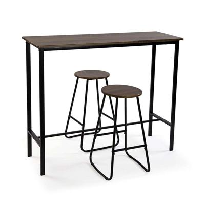 Tafel met twee stoelen Versa Zwart PVC Metaal Hout MDF 40 x 120 x 100 cm