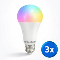 Slimme wifi lamp 12 watt - E27 fitting - RGBWW Multicolor en Wit - 3-pack