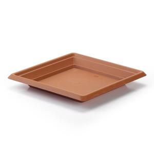 PlasticForte Opvangschaal - terracotta bruin - vierkant - voor pot van 30 cm - kunststof