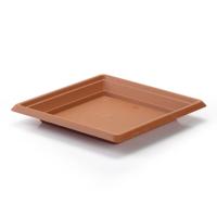 PlasticForte Opvangschaal - terracotta bruin - vierkant - voor pot van 30 cm - kunststof PlasticForte Opvangschaal - terracotta bruin - vierkant - voor pot van 30 cm - kunststof