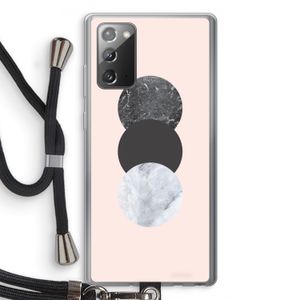 Marmeren cirkels: Samsung Galaxy Note 20 / Note 20 5G Transparant Hoesje met koord