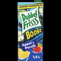 DubbelFrisss Boost Appel Perzik 1,5L bij Jumbo