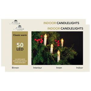 Anna's Collection kerstverlichting - 2x - 50 LED kaarsen - 1250 cm