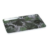 Dienblad/serveerblad rechthoekig Jungle 45 x 30 cm wit/groen - thumbnail