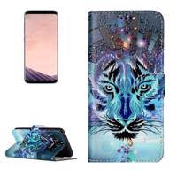 Samsung Galaxy S8 horizontaal 3D wolf patroon PU leren Flip Hoesje met foto frame houder en opbergruimte voor pinpassen & geld