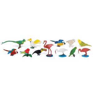 Speelgoed figuren - tropische vogels - 11x - plastic - speelfiguren