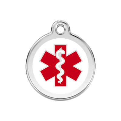 Medical roestvrijstalen hondenpenning medium/gemiddeld dia. 3 cm - Reddingo