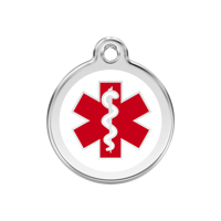 Medical roestvrijstalen hondenpenning medium/gemiddeld dia. 3 cm - Reddingo