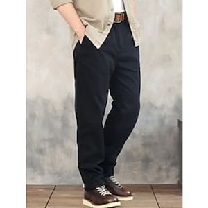 Voor heren Broek Chinese Chino broek Zak Effen Comfort Ademend Buiten Dagelijks Uitgaan Modieus Casual Zwart blauw Lightinthebox