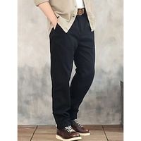 Voor heren Broek Chinese Chino broek Zak Effen Comfort Ademend Buiten Dagelijks Uitgaan Modieus Casual Zwart blauw Lightinthebox