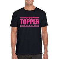 Topper t-shirt zwart met roze bedrukking heren - thumbnail