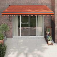 Luifel automatisch uitschuifbaar 3,5x2,5 m oranje en bruin