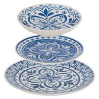 Servies set Delft - 12-delig - blauw - aardewerk dinerservies - tafelservies - 4 personen
