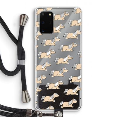 Ponys: Samsung Galaxy S20 Plus Transparant Hoesje met koord