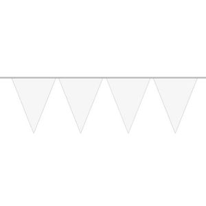 1x Mini vlaggetjeslijn slingers wit 300 cm - Vlaggenlijnen