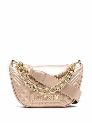 Love Moschino sac à main matelassé à plaque logo - Or