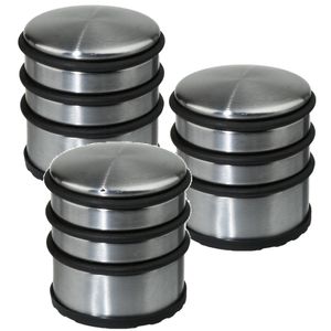 3x Stuks ronde deurstopper 7 x 7,5 cm van metaal