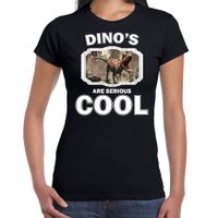 Dieren carnotaurus dinosaurus t-shirt zwart dames - dinosaurs are cool shirt - thumbnail