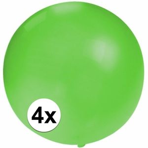 4x Feest mega ballonnen groen 60 cm   -