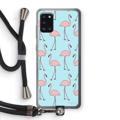 Anything Flamingoes: Samsung Galaxy A31 Transparant Hoesje met koord