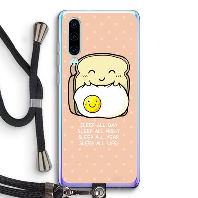 Sleep All Day: Huawei P30 Transparant Hoesje met koord