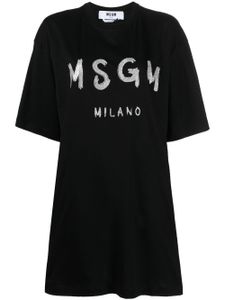 MSGM robe à logo imprimé - Noir