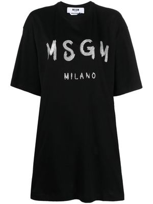 MSGM robe à logo imprimé - Noir