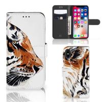 Hoesje Apple iPhone X | Xs Watercolor Tiger Hoesje Apple iPhone X | Xs Watercolor Tiger