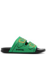 Marni claquettes à brides imprimées - Vert Marni claquettes à brides imprimées - Vert