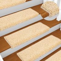 Trapmatten 10 st 65x21x4 cm crème met rechthoekige rand