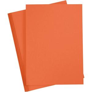 Hobby en knutselen karton vellen - 1x - oranje - A4 - 21 x 30 cm - 180 grams