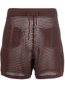 Nanushka short en maille ajourée - Marron