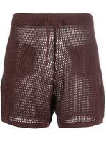 Nanushka short en maille ajourée - Marron