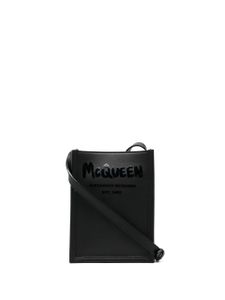 Alexander McQueen sac porté épaule Graffiti Edge à logo imprimé - Noir