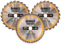 DeWalt Accessoires cirkelzaagblad 3 pack 250x30mm : 2x dt1956-qz + 1x dt1957-qz - dt1963-qz