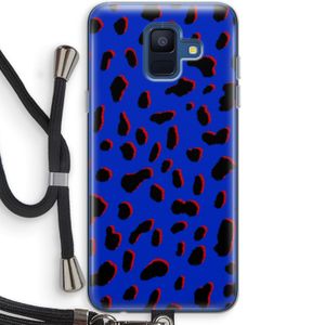 Blue Leopard: Samsung Galaxy A6 (2018) Transparant Hoesje met koord