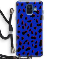 Blue Leopard: Samsung Galaxy A6 (2018) Transparant Hoesje met koord