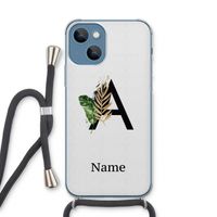 Charcoal Flora: iPhone 13 Transparant Hoesje met koord