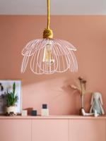 Metalen lampenkap Bloem roze